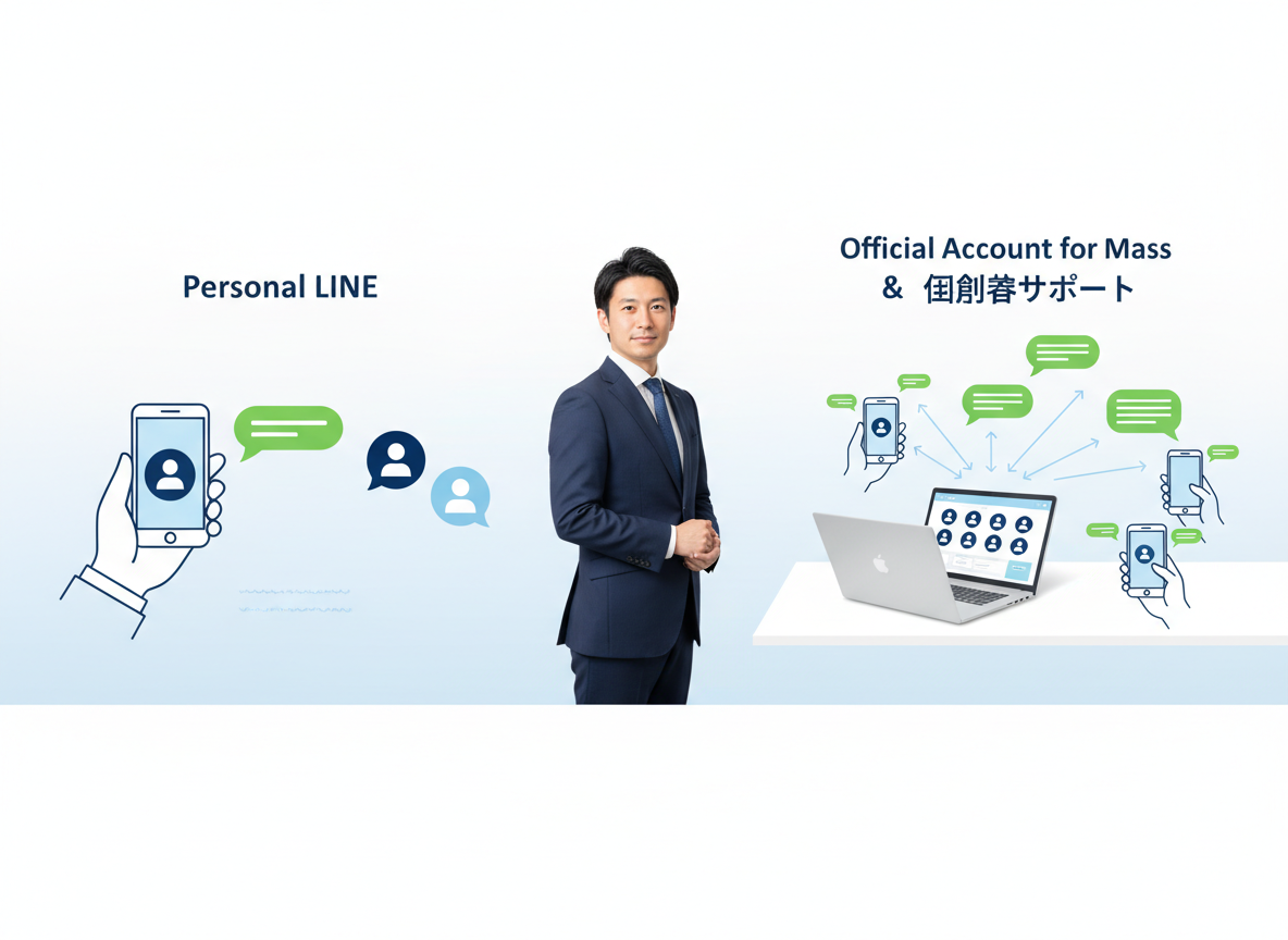 保険募集人のLINE公式アカウントは個人LINEと何が違う?顧客フォローでの使い分けを解説