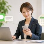 保険募集人のLINE配信を予約する方法と忙しい営業との両立のアイキャッチ画像。保険募集人のLINE公式アカウントで配信を予約する方法｜忙しい営業活動と両立する進め方をイメージした図。