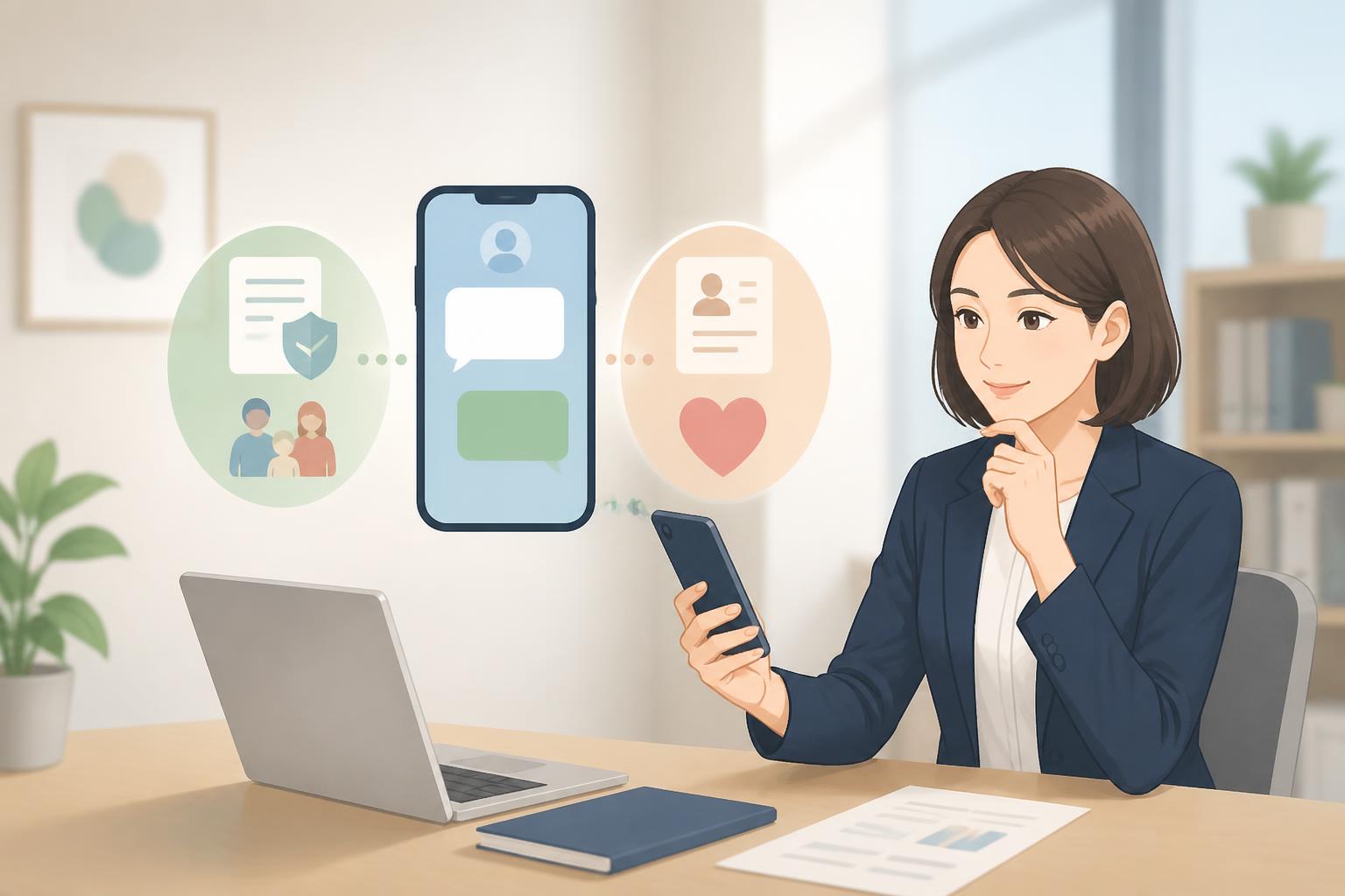保険募集人がLINEで送ってよい情報・避けたい情報の分け方